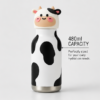Travel Water Bottle 480ml Stainless Steel Cow Water Bottle for Kids | Cute 3D Animal Design Drinking Bottle for School, Travel & Daily Use