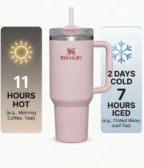 Stainless Steel Water Bottle with Handle & Straw | Reusable Insulated Tumbler | Large Capacity Travel & Car Cup