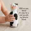water bottle 480ml Stainless Steel Cow Water Bottle for Kids | Cute 3D Animal Design Drinking Bottle for School, Travel & Daily Use